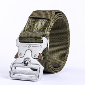 Wholesale Silver Alloy Buckle Heavy Duty Belt Black 1.5'' wide Tactical Belt for men