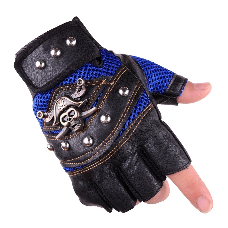 New Design autumn personality rivet half finger sports gloves leather winter bicycle bike cycling gloves