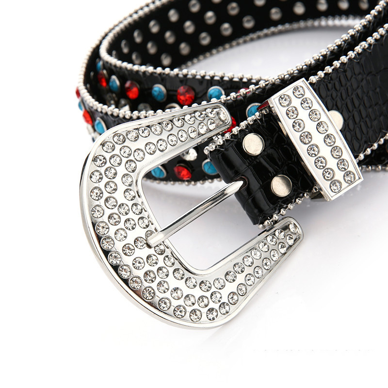 RTS Luxury womens belts wholesale custom cowgirl bb simon rhinestone genuine belt