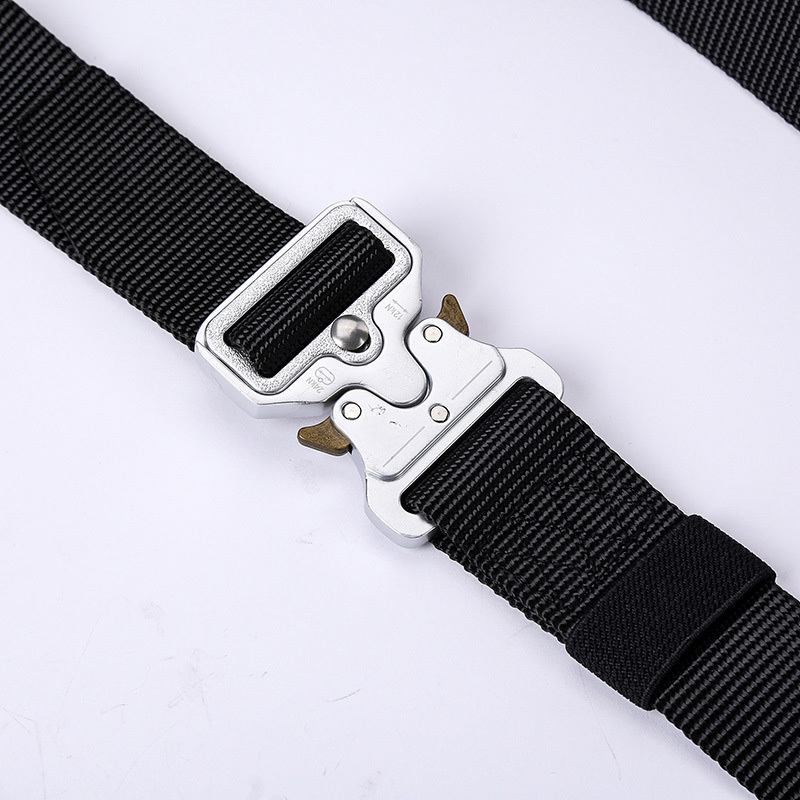 Wholesale Silver Alloy Buckle Heavy Duty Belt Black 1.5'' wide Tactical Belt for men