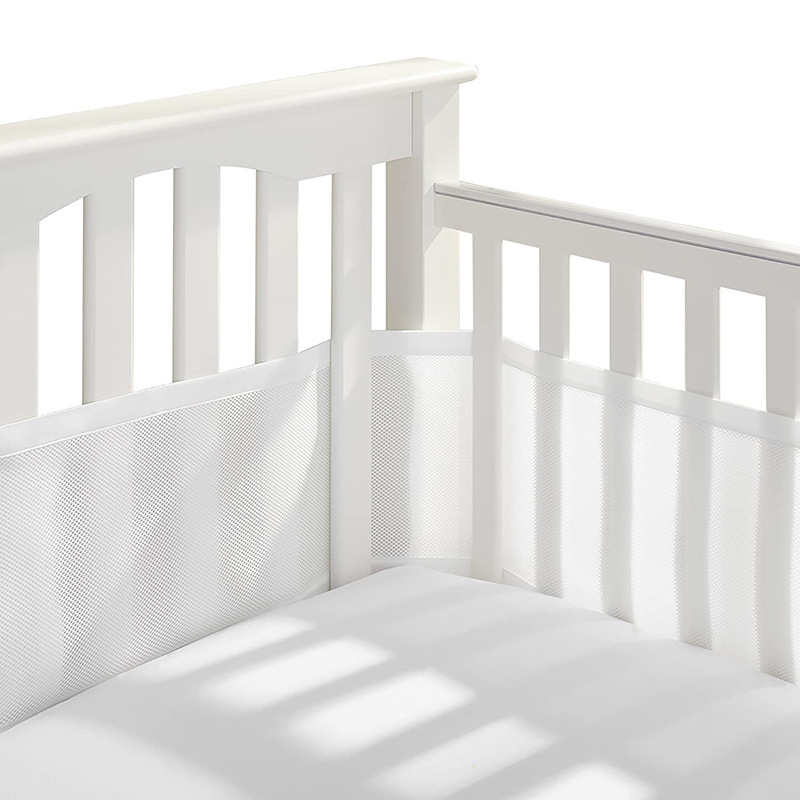 3D breathable Mesh Crib Liner Carton Printed Fits Full-Size Four-Sided Slatted baby crib bumper