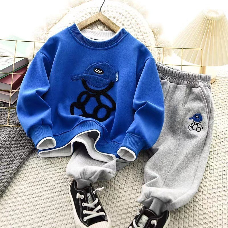 2024 Fashion Kids Wear Winter Autumn Sweatshirt  and Trousers 2pcs Cartoon Boy Girl Pants Clothing Set