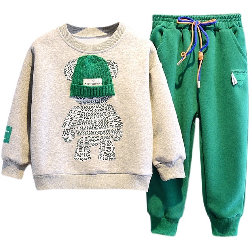 2024 Fashion Kids Wear Winter Autumn Sweatshirt  and Trousers 2pcs Cartoon Boy Girl Pants Clothing Set