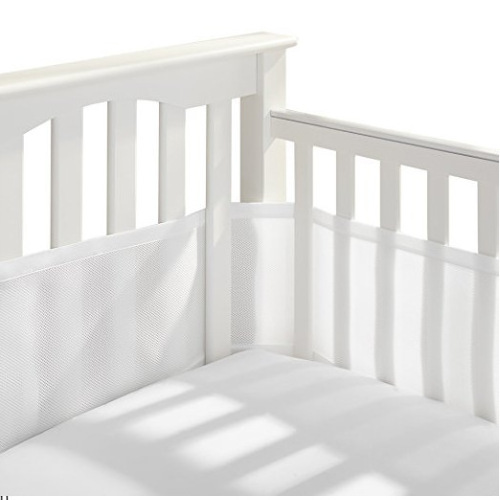 3D breathable Mesh Crib Liner Carton Printed Fits Full-Size Four-Sided Slatted baby crib bumper