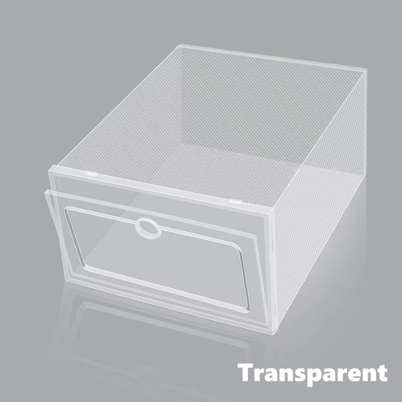 Wewin Shoe box storage box, transparent folding shoe cabinet, Extra thick 100 silk  plastic shoe rack storage qhb-01-2