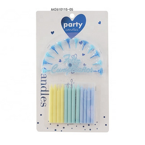 Factory Direct Sell Multi-color Birthday Candle With 12 Pcs Spanish-language Inserts Sprinkled Candle