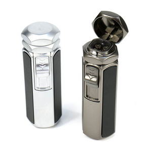 Wholesale Windproof Metal Cigarette Lighter Cigar Custom Logo Adjustable Gas Refillable Table Torch Jet Lighters