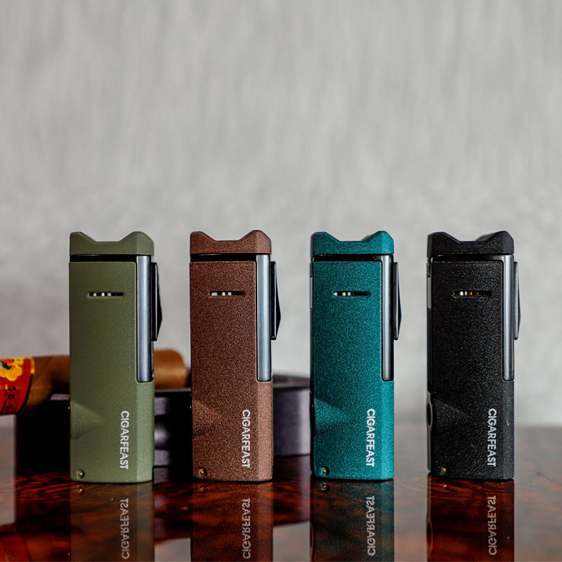 New Matte Surface Small Metal Three Flame Lighter Smoking Unique Lighter