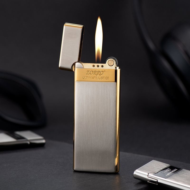 High quality metal thinner retro grinding wheel open flame cigarette lighter