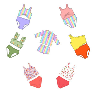 Yiwu Yiyuan Garment OEM little girls bathing suit sexy custom prints swim suits for baby girls boutique swimsuit for children