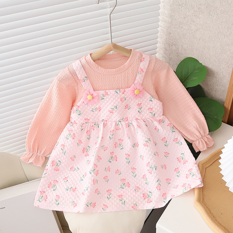 Baby girl autumn dress wholesale cotton long sleeve cute sweet princess dress party beautiful wonderful dress for 1-3Y girls