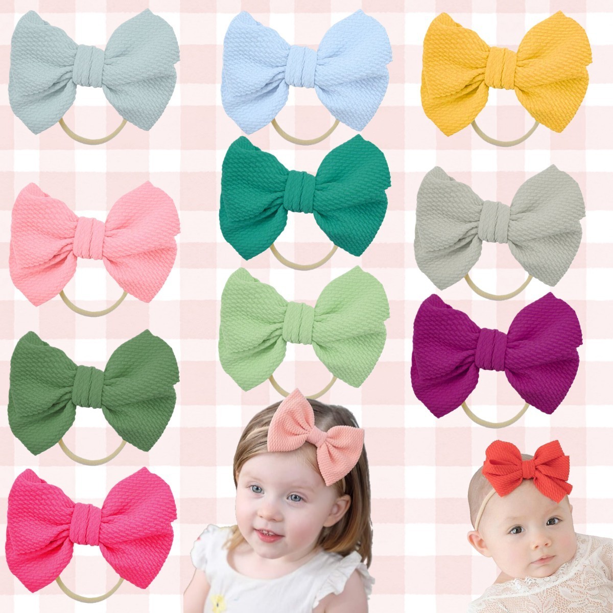 Yiwu Yiyuan Garment simple headbands for baby girls bamboo baby girl headband hair accessories Solid baby girl headband bow