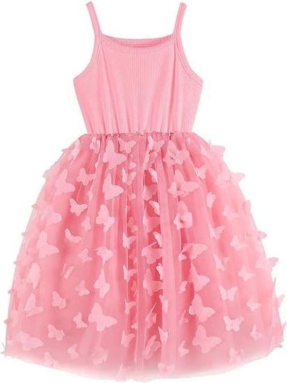 Baby Girls Tutu Dress Sleeveless Infant Tulle Princess Party Dress Toddler girl Butterfly Solid Strappy dress