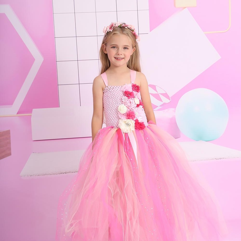 Beautiful Princess tutu dresses for kids Bow Pleat baby clothes girls rainbow rainbow Tulle Skirt fairy wings butterfly costume