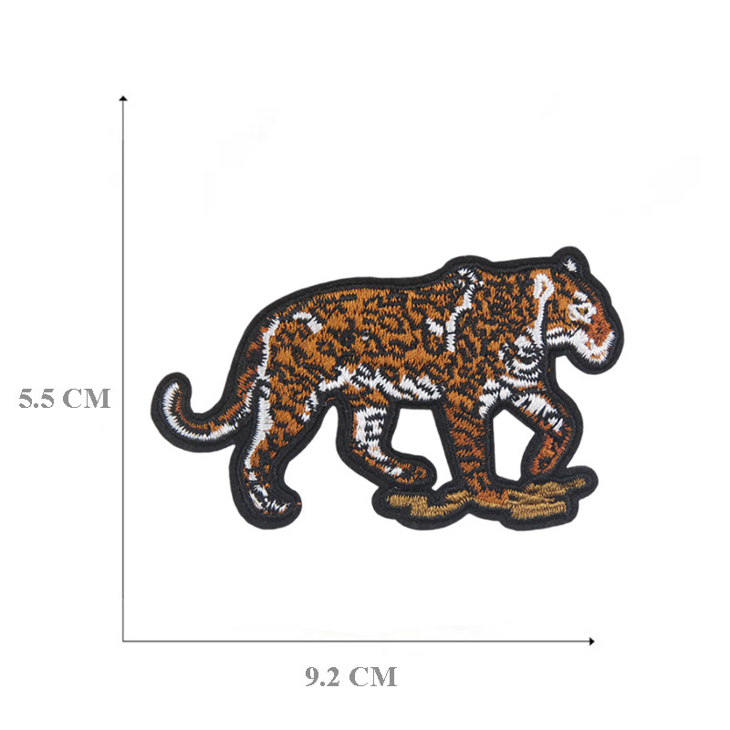 classic style iron on embroidery tiger design jacket patches for kids