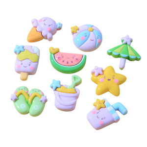 cute cartoon wholesale price resin charms seaside beach vacation diy accessories