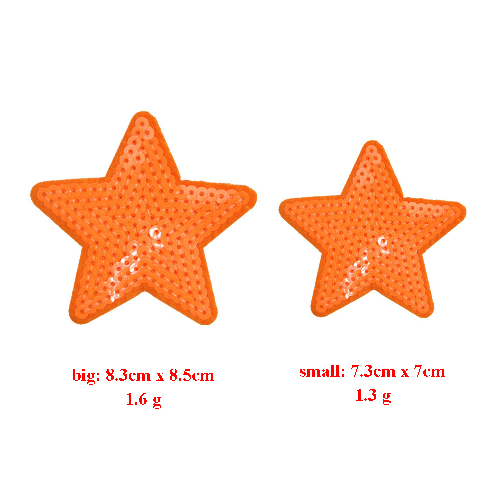 yiwu wintop hot sale 14 colors 2 sizes iron on sequin star heart patches