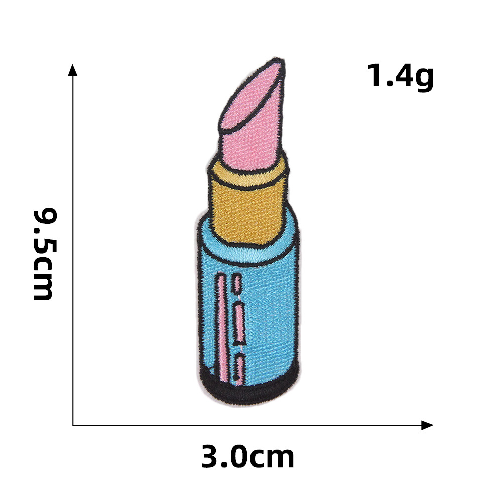 sexy shoes mouth lipstick design iron on embroidery rose pink patches for woman jeans jacket