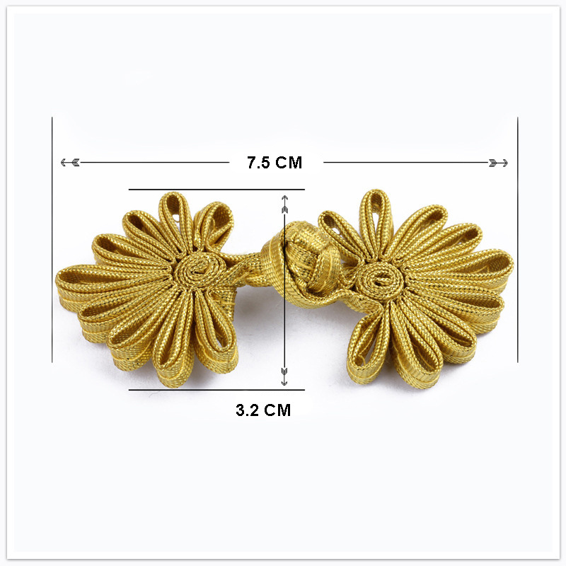 hot sale chrysanthemum flower design handmade fabric covered chinese knot buttons ladies cheongsam clothes button