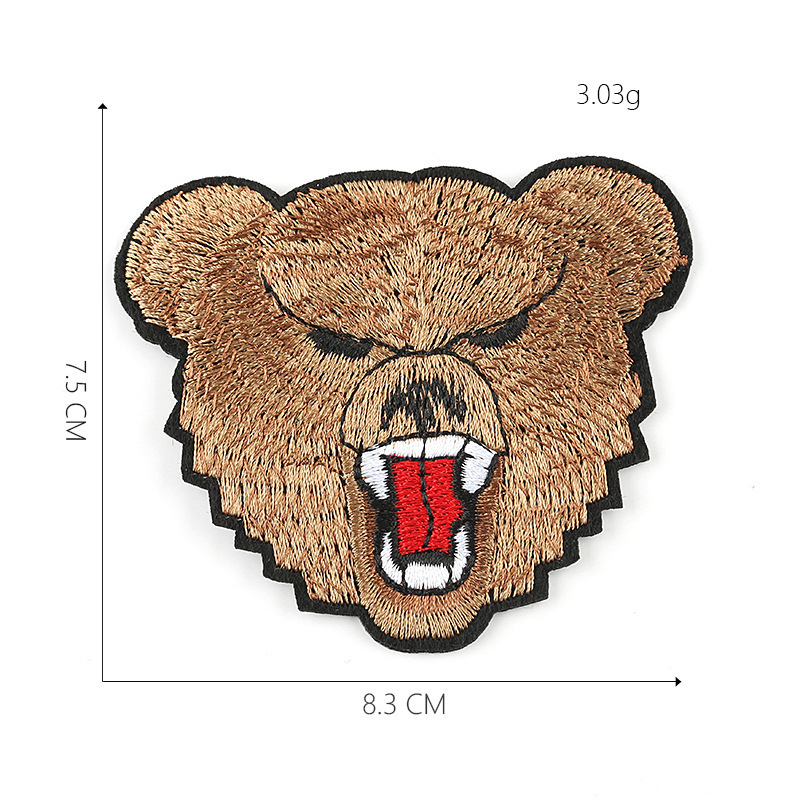 yiwu wintop horse tiger bear eagle design iron on embroidery animal patches for men jacket coat