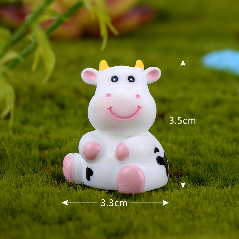 cartoon 3d artificial baby dairy cattle cow figures resin cabochons diy decoration