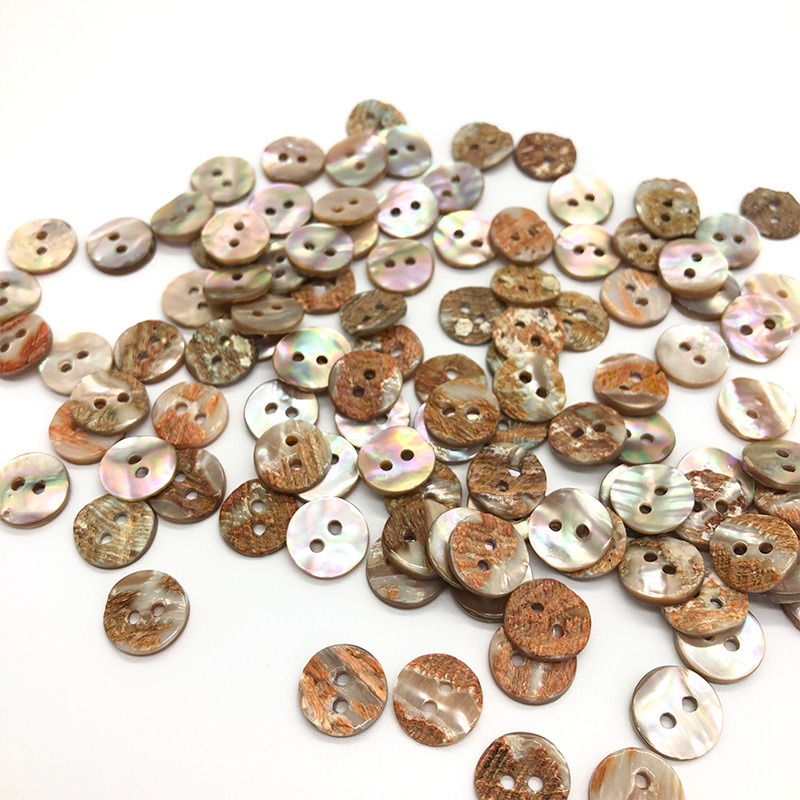 yiwu wintop bulk stock good quality 2 hole round real natural paua abalone shell button for shirt dress