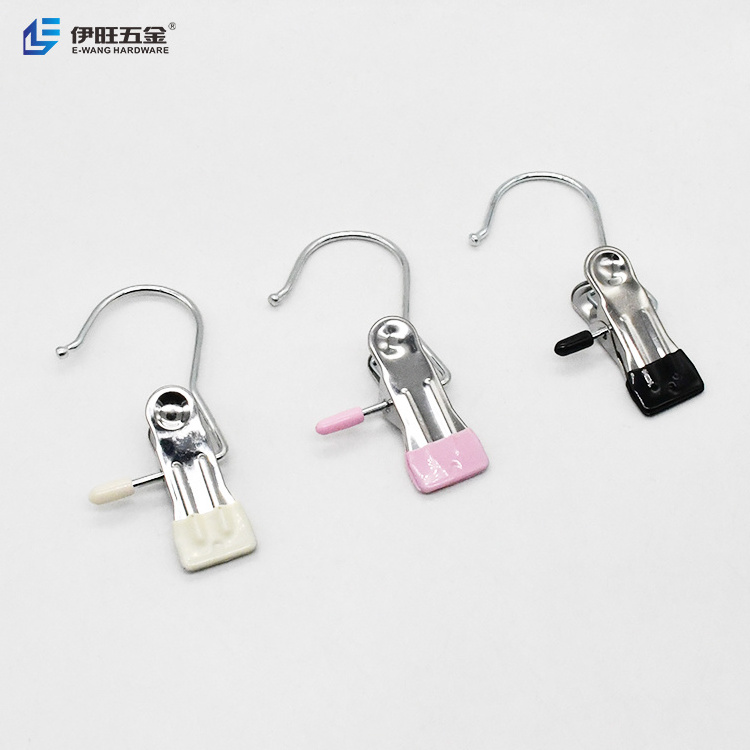 YIWANG Bathroom Touser Hanger PVC Coated Pants Hooks Metal Laundry Clip