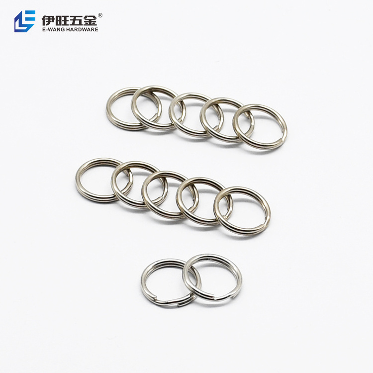 YIWANG Wholesale Fashion Stainless Steel Keyrings Flat Split Key Ring Keychain Keyholder