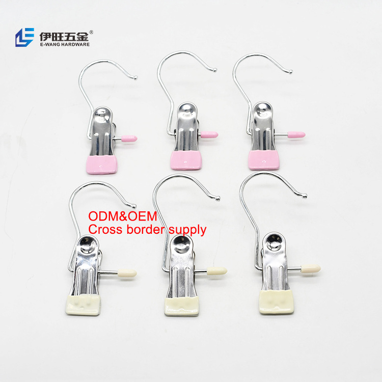 YIWANG Bathroom Touser Hanger PVC Coated Pants Hooks Metal Laundry Clip