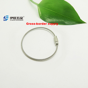 YIWANG Factory 150mm Stainless Steel Cable Wire Key Ring Keychain