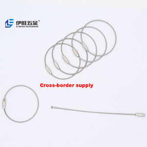 YIWANG 150mm Stainless Steel Screw Locking Wire Cable Key Ring