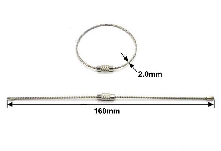 YIWANG Stainless Steel String Wire Luggage Tag Loops 2 mm Key Ring