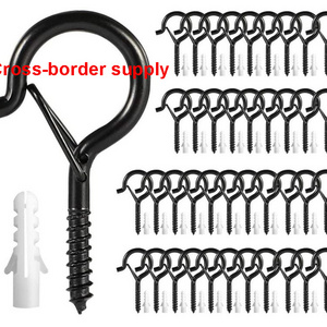 YIWANG Black Q-Hanger Ceiling Buckle Screw Hooks Outdoor Wall Christmas Lights Hanging Hook For Plants Cup Bag Wind Chimes