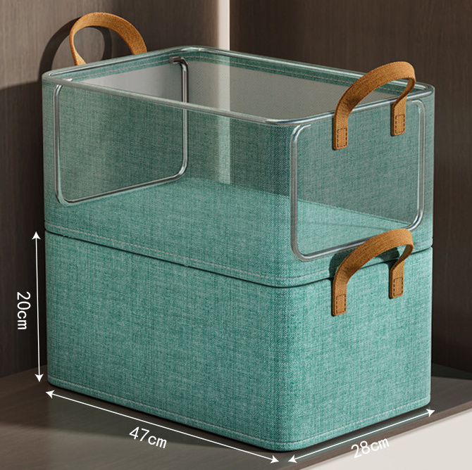 Closet Basket Cube Box Foldable Oxford Fabric Storage Bins Clothes Organizer With Handle Wardrobe Storage Basket Organizer