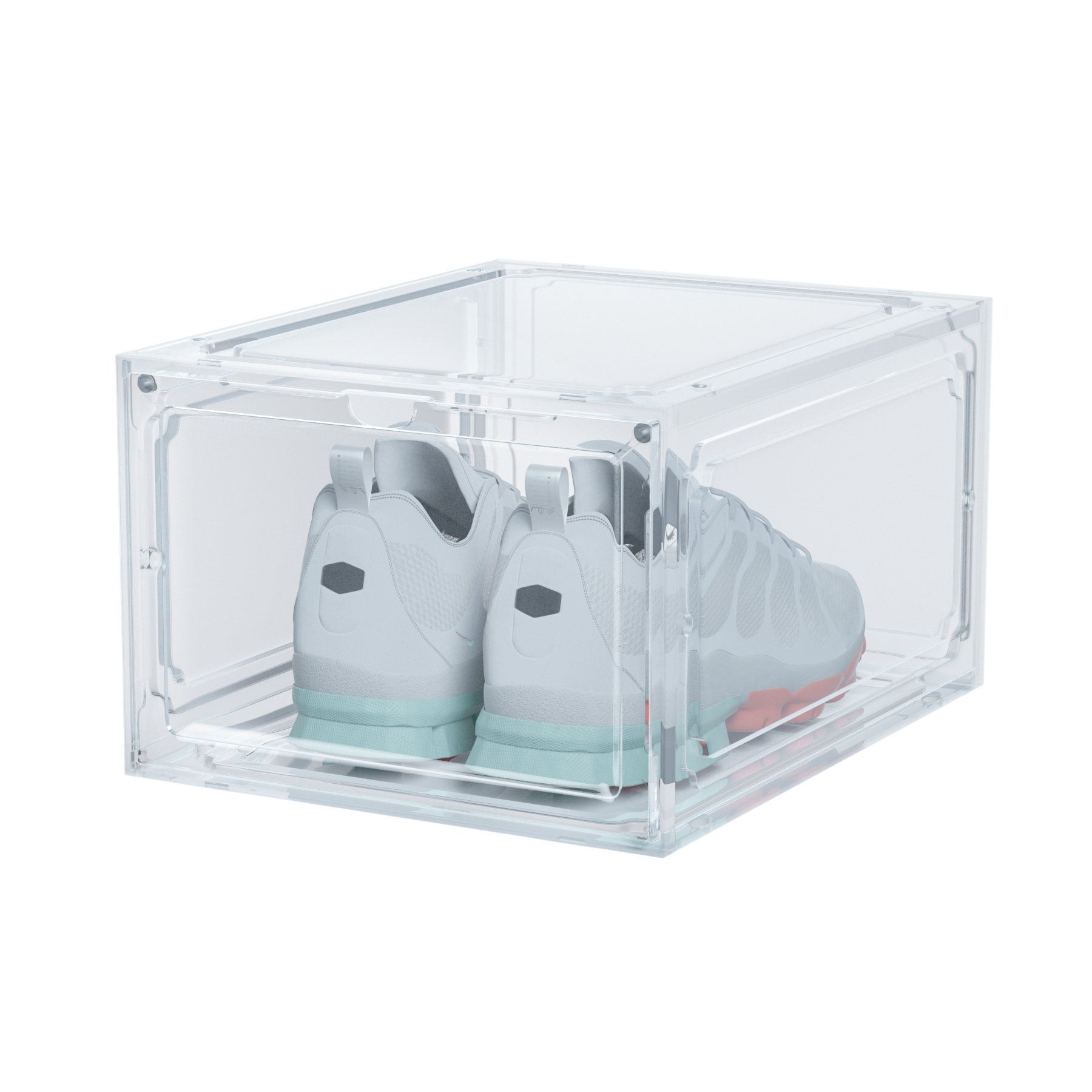 Modern Design Clear Foldable Magnetic Plastic Sneaker Stackable Storage Transparent Box Shoe Boxes