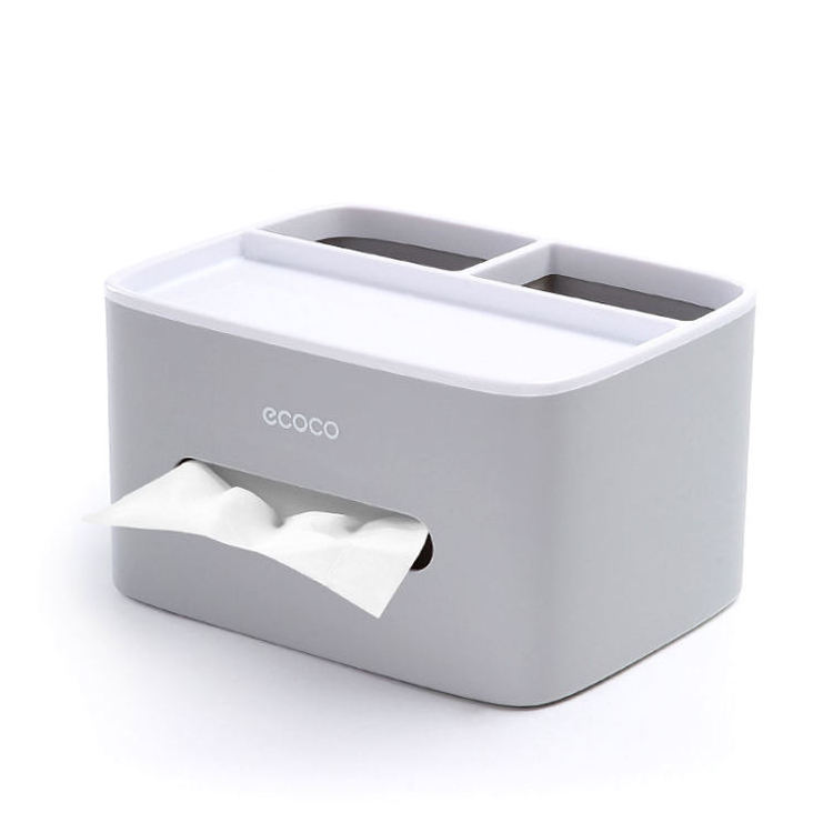 Ecoco Space Saving Multi-functional Desk Storage Box Remote Control Case Cosmetic Organizer Holder Suction Tissue Cover Box