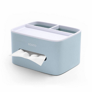 Ecoco Space Saving Multi-functional Desk Storage Box Remote Control Case Cosmetic Organizer Holder Suction Tissue Cover Box