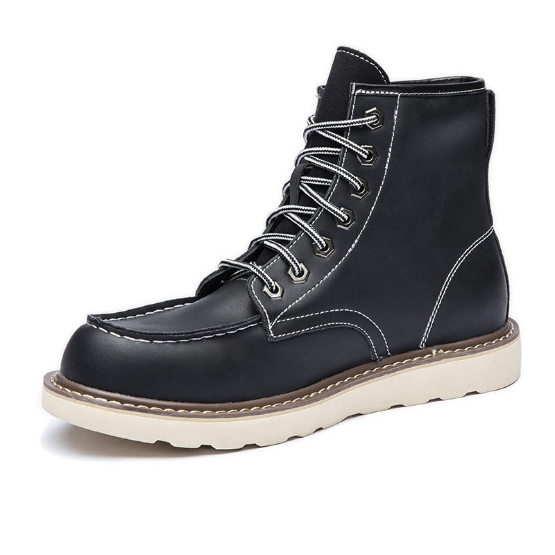 2023 Top Quality Men Leather Lace-up High Cut Comfortable Casual Boots