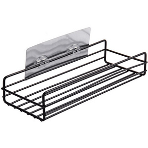 Rust Stainless Steel Shower Gel Adhesive Shampoo Holder Kitchen Bathroom Wall Storage Rack Shelf Organiser Suction Basket Shelf