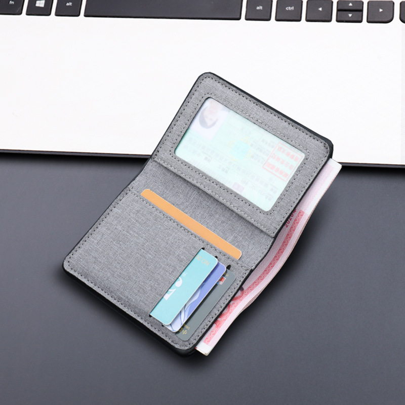 Langrenhu Wholesale Canvas Card Holder Wallet Men Key Purse With Coin Pockets Cash Wallet For Men