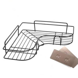 Shower Corner Shelf Shampoo Bathroom Shelf Wall-mounted Metal wire Iron Triangle Shelf with Brown box packing