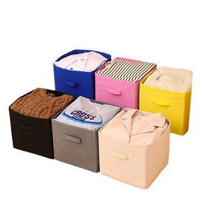 Collapsible Fabric Folding Stackable Basket Closet Toys Kids Storage Box For Clothes