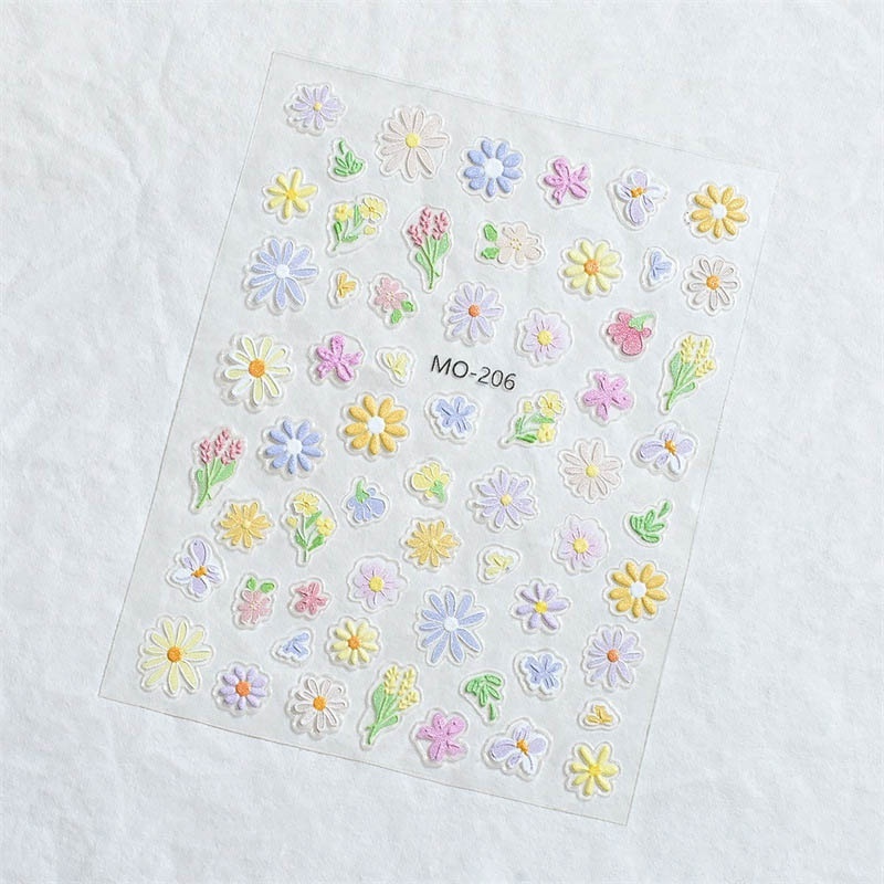 3D daisy flower nail sticker for nail art decoration adhesive diy nail decals charms manicure wraps supplier