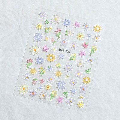 3D daisy flower nail sticker for nail art decoration adhesive diy nail decals charms manicure wraps supplier