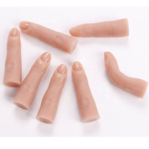 Wholesale flexible silicone training artificial finger nail practice finger nail art false practice finger