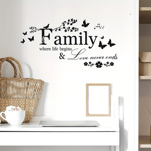 High Quality Self Adhesive Home Decoration Pvc Wall Sticker Decoration Family Slogan Background Wall Sticker