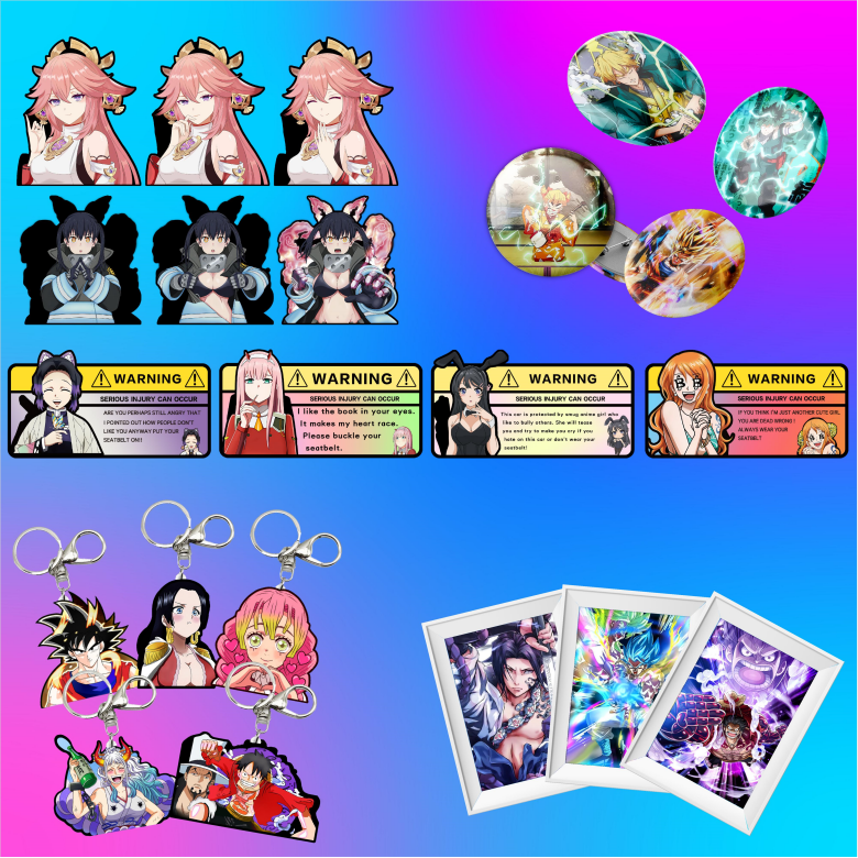 1000 Designs Waterproof Narutos Motion Sticker Anime 3D Lenticular Cartoon Changing Flips Decal for Car Laptop Refrigerator