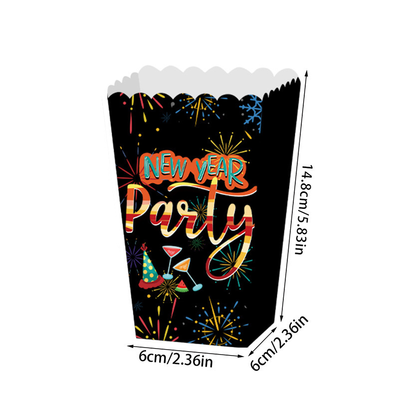 2024 New Year fast Food box party decoration snackcpaper box paper cup custom logo popcorn bucket