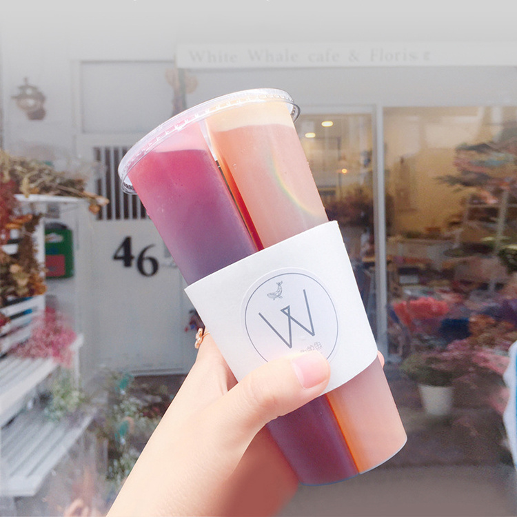 Disposable Clear 18/22/24oz 2 Compartment Plastic PP Twin Double Cold Bubble Milk Tea Split Boba Share Coffee Cups