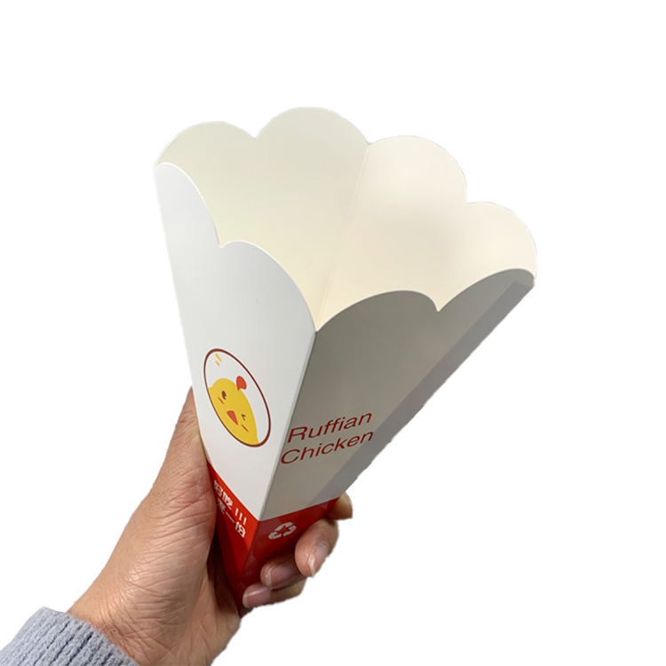 Custom printed coated paper cones paper food grade  paper bubble waffle holder Cone Packaging